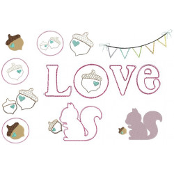 Stickserie - Eichhörnchen Doodle